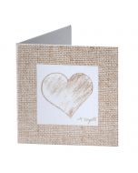 Tarjeta librito corazón color beige, preciox100uds