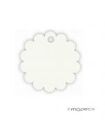 Tarjeta forma FLOR marfil, 3cm(precio x 54u)min.54