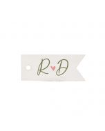 Flag card with initials and heart 4x1.7 cm price 77u.,