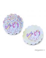 2 assorted unicorn stickers, 1 sheet = 24 stickers