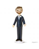 Figura pastel novio Pop&Fun con barba, 21cm.