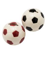 Hucha pelota 8cm. roja y negra stdo., min.2