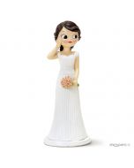 Figurine pour gâteau,mariée Pop & Fun main sur la joue 21cm