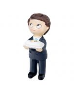 Figura pastel Pop & Fun niño corbata y cojín anillos 11cm.