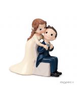 Figurine pour gâteau Pop&Fun marié assis, 14x14cm