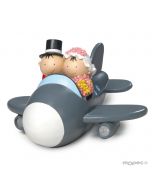 Figura pastel-hucha novios Pit&Pita avión 19cm