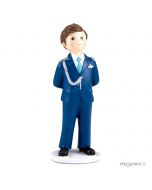 Figura para pastel Comunión Almirante azul 17cm, min.2
