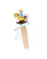 Wooden Pit horse bookmark + 3 dragées choc. SWEET PRICE
