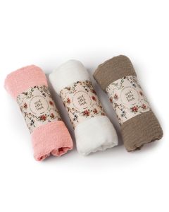 Pashmina rosa francia, blanco y piedra 180x90cm. min.3