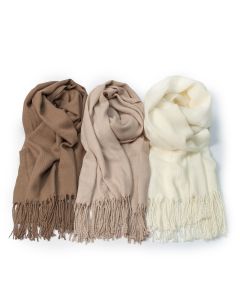 Pashmina brown, ivory and beige 180x70cm.
