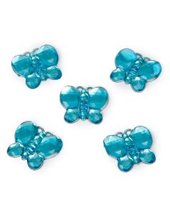 Pegatina mariposa cristal azul, bolsa de 12 unidades