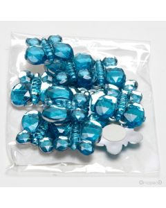 Farfalla adesiva vetro blu