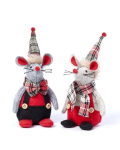 Ratoncito pajarita, bufanda cuadros 17cm. 1bombón stdo.min.8