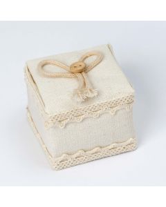 Boîte ivoire décore pour les bagues 5x4x5cm