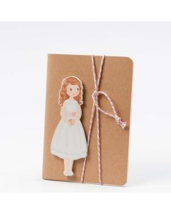 Small notebook decorated with Communion girl short dress