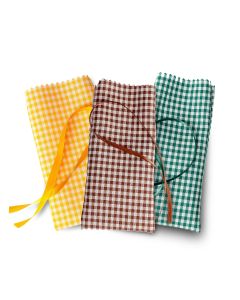 Bolsita vichy cuadros 7x14cm, 24 unidades, varios colores disponibles