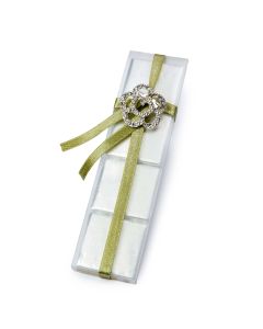 Estuche 4 napolitanas broche flor