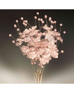 Ramito flor con perlitas rosa min.12