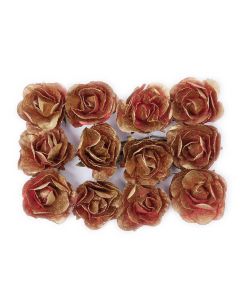 Rosa de papel dorado (precio x bolsa de 12u)