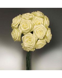Rositas de seda amarillas min.12