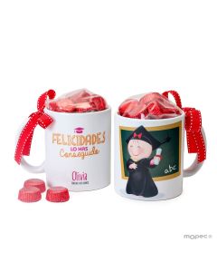 Ceramic mug Pita graduation + 6 chocolates