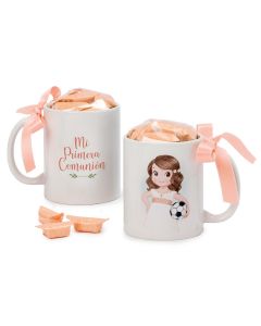 Tazza P.Comunión ragazza con la palla 7 caramelle scatola 