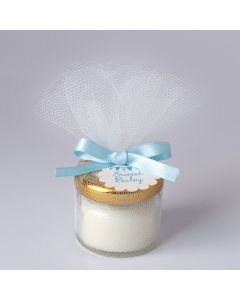 Vela jazmín 20gr. con lazo y tarjetita azul Sweet Baby