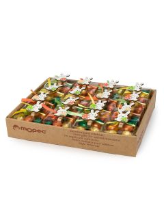 Expositor 30 cajas con 6 huevos praliné pinza conejito*