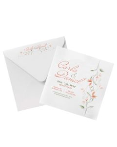 Participación acuarela salmón con sobre