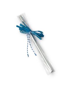 Marqueur Simply argenté décoré d'un noeud bleu min 10