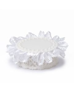 Base de gâteau décorée avec ruban satin Ø8,5cm x 3,8cm