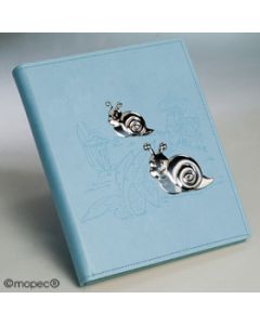 Album di foto azzurro chiocciole argento sterling