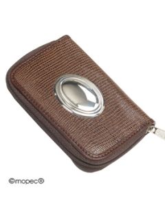 Cartera porta-llaves piel cocodrilo P. de Ley 925 7x11cm.