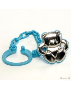 Pinza chupete osito Plata de Ley 925, azul