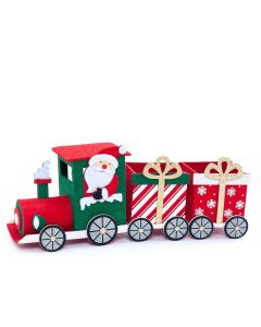 Tren fieltro 33cm. Papa Noel vagones regalo