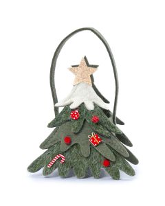 Cesto fieltro verde Árbol 18cm.