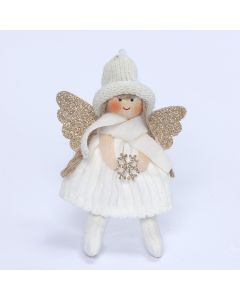 Colgante angelita con alas doradas 13cm.