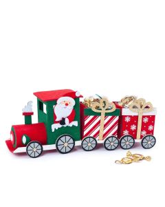Tren fieltro 33cm. Papa Noel vagones regalo 22 caramelos minifruit