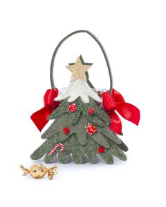 Cesto fieltro verde Árbol 38cm.8 croki-choc