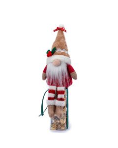 Gnomo sentado con base gorro beige 23 cm. 21 minifruits