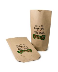 Bolsa Kraft Hoy es un buen dia... 18x32x7cm., min.25