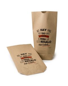 Bolsa Kraft No hay mal que 100 años...18x32x7cm., min.25