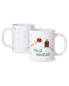Taza Regalos en Mano Feliz Navidad