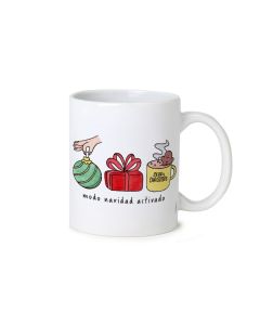 Taza Modo Navidad Activado en caja regalo, varios idiomas disponibles