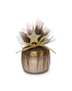 Vela aromática navideña con estrella dorada