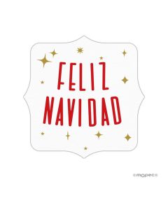 Etiquetas adhesivas Feliz Navidad estrellas 1hoja=54unidades varios idiomas