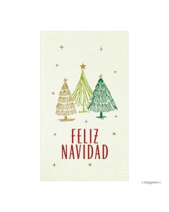 Tarjeta Feliz Navidad árboles Verdes 1hoja=30tarj