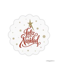 Etiquetas adhesivas ondas Feliz Navidad 1hj=24u varios idiomas