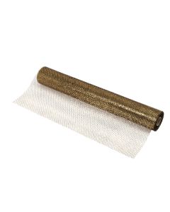 Tessuto a rete in plastica nera e oro 70 cm x 20 m