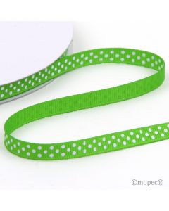 Cinta otomán verde topos blancos 6mmx50mts.
